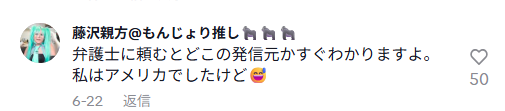TikTok動画のコメント